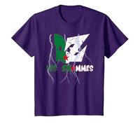 DZ Les ZHOMMES, Homme DZ, Vrai DZ ALGERIEN Maillot Algerie T-Shirt, Enfant, Violet, 3 Ans