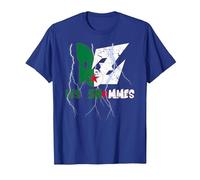 DZ Les ZHOMMES, Homme DZ, Vrai DZ ALGERIEN Maillot Algerie T-Shirt, Homme, Bleu Royal, S