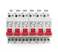 DZ30-32 1P + N Mini disjoncteur 6A 10A 16A 20A 25A 32A Din Rail montage découpe Miniature ménage interrupteur d'air 1 pièces Interrupteur automatique (Size : 10A)