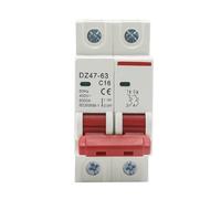 DZ47 2P 3A-125A 400V C Type Circuit Breaker MCB Short Overload Circuit Protector 35mm Din Rail Breaking Capacity 6KA MQXFCZUX(32A)