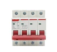 DZ47 400V 4P 3-125A Type C disjoncteur miniature court-circuit surcharge circuit protecteur 35mm installation sur rail DIN capacité de coupure 6KA(16a)