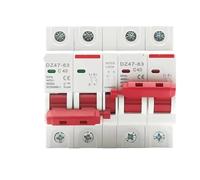 DZ47-63 1P + 2P + 6A-63A Commutateur De Transfert Manuel 400V 50/60Hz DIN Rail AC Double Puissance Disjoncteur Verrouillage 6kA(2P 2P,63A)