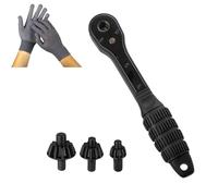 DzaiCrkwd 4-Piece Iron Drill Wrench Set, 2 in 1 Drill Chuck Ratchet Spanner, Ratchet Handle Labor Saving Spanner, Professional Master Chucks Keys