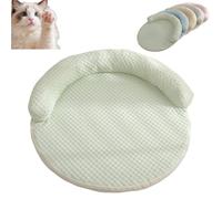DzaiCrkwd Breeze Bed for Cats, Ice Silk Breeze Bed, Machine Washable, Cushion Sleeping Beds for Cats Puppy Kitten Prevent Overheating for Pets (19.68inch) (Light Green)