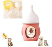 DzaiCrkwd Leak-Proof Squeezable Kitten Bottle, Silicone Kitten Bottle Feeding Kit, Newborn KittenBottle, Anti-Choking Air Valve for Flow Control for Nursing Puppy and Cat Milk(Light Pink,20ml)
