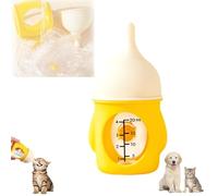 DzaiCrkwd Leak-Proof Squeezable Kitten Bottle, Silicone Kitten Bottle Feeding Kit, Newborn KittenBottle, Anti-Choking Air Valve for Flow Control for Nursing Puppy and Cat Milk(Light Yellow,20ml)