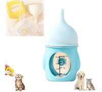 DzaiCrkwd Leak-Proof Squeezable Kitten Bottle, Silicone Kitten Bottle Feeding Kit, Newborn KittenBottle, Anti-Choking Air Valve for Flow Control for Nursing Puppy and Cat Milk(Light Blue,20ml)