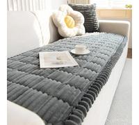 DzaiCrkwd Plush Pet Couch Cover, Pawcart- Pawcart Couch Cover, Non-Slip Washable Couchs Covers for Pets, Ultra-Soft Fluffy Plush Sofa Protector for Room Or Bedroom(Dark Gray,80 * 160cm)