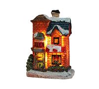 DZAY Decoration Village Noel Lumineux, Decoration Noel Interieur Village Miniature, LED Maison de Noel Flocons de Neige kit, Deco de Noel Village Paysages en Résine Décoration de Table Intérieur