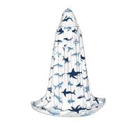 DZBDWZXH Cape à capuche imprimée poisson de mer pour adolescents, adolescents - Cape à capuche en polyester élasthanne doux pour fêtes d'Halloween - Taille S