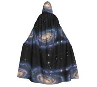 DZBDWZXH Cape à capuche imprimée (univers étoilé) unisexe pour adulte, cape de sorcière épaisse à capuche pour Halloween, fêtes et Noël