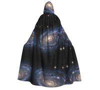 DZBDWZXH Cape à capuche imprimée (univers étoilé) unisexe pour adulte, cape de sorcière épaisse à capuche pour Halloween, fêtes et Noël