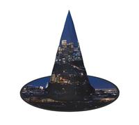 DZBDWZXH Chapeau de sorcière d'Halloween avec imprimé horizon de Los Angeles pour femme, déguisement, décoration de fête d'Halloween, 1 pièce