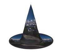 DZBDWZXH Chapeau de sorcière d'Halloween avec imprimé horizon de Los Angeles pour femme, déguisement, décoration de fête d'Halloween, 1 pièce