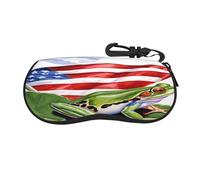 DZBDWZXH Étui à lunettes avec fermeture éclair et crochet pour homme et femme Motif drapeau de Porto Rico