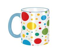 DZBDWZXH Tasses à café en céramique avec poignée bleu ciel, 325 ml, (pois torsadés) pour café, cappuccino, thé, cacao, céréales