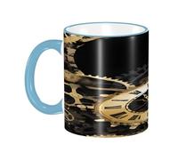 DZBDWZXH Tasses à café en céramique avec poignée bleu ciel de 325 ml - Tasse à café imprimée pour café, cappuccino, thé, cacao, céréales