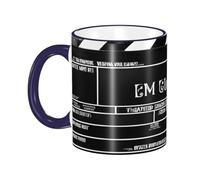 DZBDWZXH Tasses à café en céramique avec poignée bleu marine de 325 ml, (tableau de cinéma classique noir) - Tasse à café de restaurant pour café, cappuccino, thé, cacao, céréales
