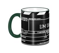 DZBDWZXH Tasses à café en céramique avec poignée vert foncé de 325 ml, (tableau noir de film classique, noir) - Tasse à café de restaurant pour café, cappuccino, thé, cacao, céréales