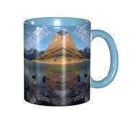 DZBDWZXH Tasses à café en céramique bleu ciel de 325 ml, (parc national des glaciers) pour café, cappuccino, thé, cacao, céréales