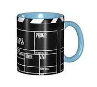 DZBDWZXH Tasses à café en céramique bleu ciel de 325 ml, (tableau de bord classique noir) - Tasse à café de restaurant pour café, cappuccino, thé, cacao, céréales