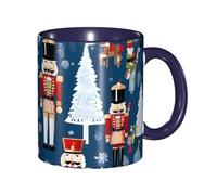 DZBDWZXH Tasses à café en céramique bleu marine de 325 ml (motif casse-noisette ballet danse de Noël) pour café, cappuccino, thé, cacao, céréales