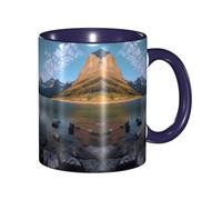 DZBDWZXH Tasses à café en céramique bleu marine de 325 ml, (parc national des glaciers) pour café, cappuccino, thé, cacao, céréales