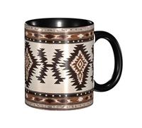 DZBDWZXH Tasses à café en céramique noire de 325 ml, avec imprimé (natif) - Tasse à café de restaurant pour café, cappuccino, thé, cacao, céréales