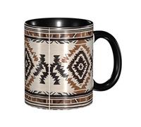 DZBDWZXH Tasses à café en céramique noire de 325 ml, avec imprimé (natif) - Tasse à café de restaurant pour café, cappuccino, thé, cacao, céréales