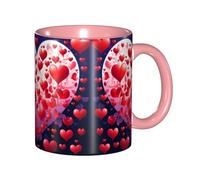 DZBDWZXH Tasses à café en céramique rose de 325 ml, (cœur d'amour) - Tasse à café de restaurant pour café, cappuccino, thé, cacao, céréales