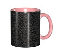 DZBDWZXH Tasses à café en céramique rose de 325 ml, motif léopard noir, tasse à café de restaurant pour café, cappuccino, thé, cacao, céréales