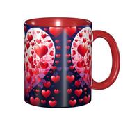 DZBDWZXH Tasses à café en céramique rouge de 325 ml, (cœur d'amour) - Tasse à café de restaurant pour café, cappuccino, thé, cacao, céréales