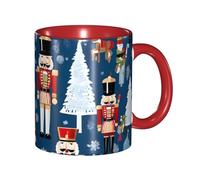 DZBDWZXH Tasses à café en céramique rouge de 325 ml (motif casse-noisette de ballet de Noël pour femmes) - Tasse à café pour café, cappuccino, thé, cacao, céréales