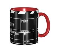 DZBDWZXH Tasses à café en céramique rouge de 325 ml, (tableau noir du film classique noir) - Tasse à café de restaurant pour café, cappuccino, thé, cacao, céréales