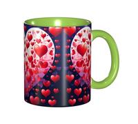 DZBDWZXH Tasses à café en céramique verte de 325 ml, (cœur d'amour) - Tasse à café de restaurant pour café, cappuccino, thé, cacao, céréales