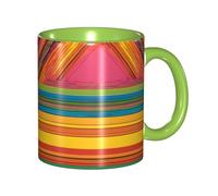 DZBDWZXH Tasses à café en céramique verte de 325 ml, motif national africain, tasse à café imprimée pour café, cappuccino, thé, cacao, céréales