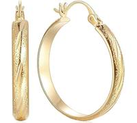 DZCYAN Boucles d'oreilles créoles en or 14 carats pour femme - Grandes boucles d'oreilles en or 14 carats - Bijoux tendance pour femme - Créoles en or 14 carats - 25 mm, Large, Or jaune, Pas de gemme
