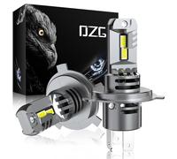 DZG H4 HS1 LED Ampoules Phare 6000K Blanc 12V Feu de route Croisement Voiture Moto Avant, 2 Pcs