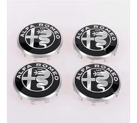 dzggs 4 pièces Auto Cache Moyeux pour Alfa Romeo Mito 147 156 159 166 50mm, ABS Aluminium Enjoliveur Centre Roue Couvercle de Moyeu Central de Jante avec Logo