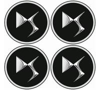 dzggs 4 pièces Auto Cache Moyeux pour DS 3 / DS 3 Crossback/DS 4 / DS 5 / DS 7 / DS 7 Crossback/DS 9, ABS Aluminium Enjoliveur Centre Roue Couvercle de Moyeu Central de Jante avec Logo