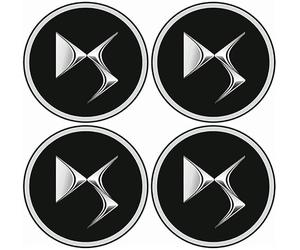 dzggs 4 pièces Auto Cache Moyeux pour DS 3 / DS 3 Crossback/DS 4 / DS 5 / DS 7 / DS 7 Crossback/DS 9, ABS Aluminium Enjoliveur Centre Roue Couvercle de Moyeu Central de Jante avec Logo