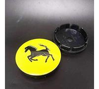 dzggs 4 pièces Auto Cache Moyeux pour Ferrari, ABS Aluminium Enjoliveur Centre Roue Couvercle de Moyeu Central de Jante avec Logo
