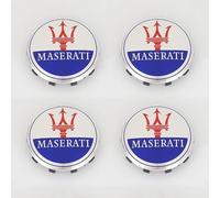 dzggs 4 pièces Auto Cache Moyeux pour Maserati 60MM, ABS Aluminium Enjoliveur Centre Roue Couvercle de Moyeu Central de Jante avec Logo