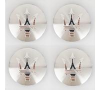 dzggs 4 pièces Auto Cache Moyeux pour Maserati Ghibli 60mm, ABS Aluminium Enjoliveur Centre Roue Couvercle de Moyeu Central de Jante avec Logo