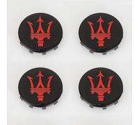 dzggs 4 pièces Auto Cache Moyeux pour Maserati Ghibli 60mm, ABS Aluminium Enjoliveur Centre Roue Couvercle de Moyeu Central de Jante avec Logo