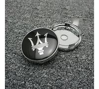 dzggs 4 pièces Auto Cache Moyeux pour Maserati Ghibli Levante 60 mm, ABS Aluminium Enjoliveur Centre Roue Couvercle de Moyeu Central de Jante avec Logo,B