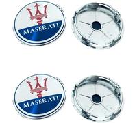 dzggs 4 pièces Auto Cache Moyeux pour Maserati Ghibli President 60mm, ABS Aluminium Enjoliveur Centre Roue Couvercle de Moyeu Central de Jante avec Logo