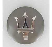 dzggs 4 pièces Auto Cache Moyeux pour Maserati Gran Turismo Ghibli Quattroporte Coupe GT 60mm, ABS Aluminium Enjoliveur Centre Roue Couvercle de Moyeu Central de Jante avec Logo,A
