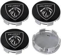 dzggs 4 pièces Auto Cache Moyeux pour Peugeot 308 2021-2023 60mm, ABS Aluminium Enjoliveur Centre Roue Couvercle de Moyeu Central de Jante avec Logo