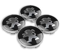 dzggs 4 pièces Auto Cache Moyeux pour Peugeot 56mm, ABS Aluminium Enjoliveur Centre Roue Couvercle de Moyeu Central de Jante avec Logo